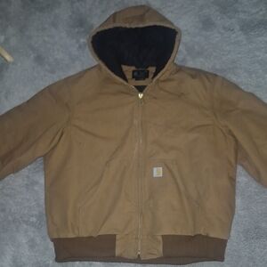 Carhartt Tan Hooded Jacket with Zipper